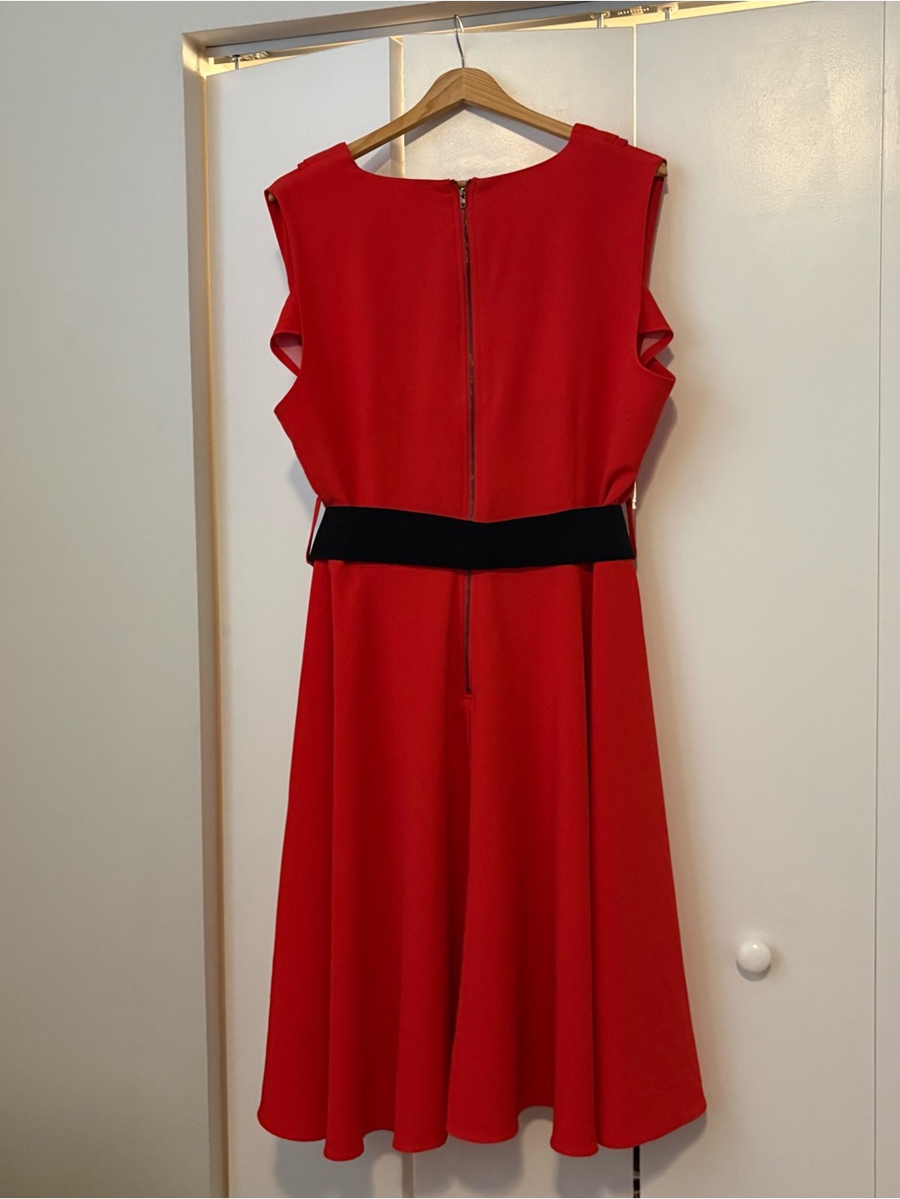 City Chic - Red Sleeveless Pleated A-Line Dress - Picture 4 of 5